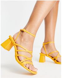 Pull&Bear - Strappy Mid Block Heeled Sandals - Lyst