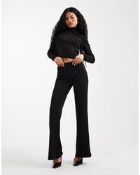 Only Petite - Rhinestone Flare Trousers - Lyst