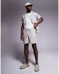 South Beach - – strand-shorts mit tunnelzug und neutralem streifenmuster - Lyst