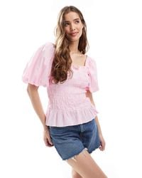 Miss Selfridge - Shirred Detail Blouse - Lyst
