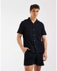 ASOS - Co-Ord Regular Fit Revere Waffle Shirt - Lyst