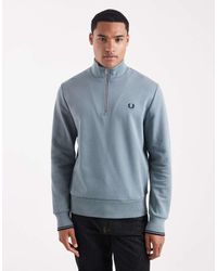 Fred Perry - Sudadera Con Media Cremallera De - Lyst