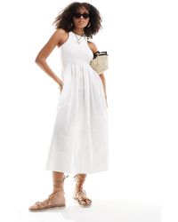 Y.A.S - Vestido Largo Con Cuello De Nadadora Y Diseño Híbrido De Punto Y Algodón De Y.A.S - Lyst