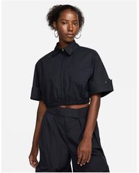 Nike - Mdc Woven Cropped Collared Shirt - Lyst
