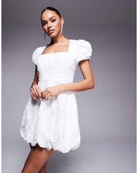 EVER NEW - Bubble Hem Eyelet Mini Dress - Lyst