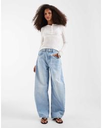 ASOS - High Waisted Barrel Leg Jeans - Lyst
