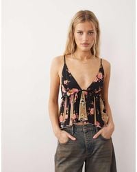Free People - V-neck Peplum Cami Top - Lyst