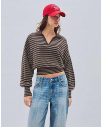 Bershka - Ribbed Polo Collar Jumper - Lyst