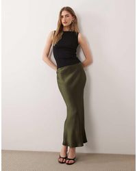 New Look - Satin Bias Midi Skirt - Lyst