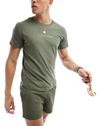 Calvin Klein - Camiseta con cuello redondo y logo lifestyle - Lyst