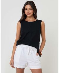 Threadbare - Linen Blend Tie Waist Shorts - Lyst