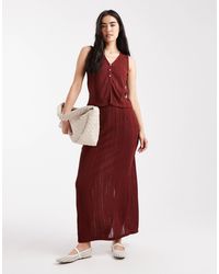 Vero Moda - Self Stripe Knitted Skirt Co-ord - Lyst
