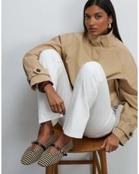 River Island - Raffia Maryjane Flat Ballet Pumps - Lyst