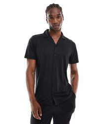 Chelsea Peers - Korte Pyjamaset Van Polyester Met Top Met Korte Mouwen En Reverskraag En Short - Lyst