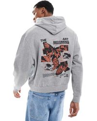 ASOS - Rechte Hoodie Met Print Op De Borst En Rug - Lyst
