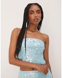 Amy Lynn - Disc Sequin Cropped Bandeau Top - Lyst