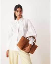 ASOS - Overhemd Van Popeline Met Aangerimpelde Rug En Gespdetail - Lyst
