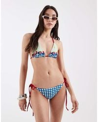 Daisy Street - Triangle Tie Bikini Top And Tie Side Bottoms - Lyst