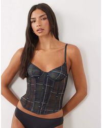 ASOS - Underwire Mesh Corset - Lyst