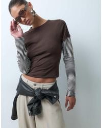 ASOS - Double Layer Long Sleeve Baby Tee - Lyst