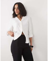 Jdy - Camicia Testurizzata Con Scollo A V Bianca - Lyst