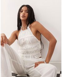 Collusion - Textured Halter Neck Backless Top - Lyst