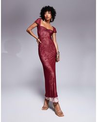 ASOS - – maxikleid aus doppellagigem netzstoff und spitze - Lyst