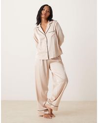 ASOS - Asos design petite – oversize-pyjama aus satin - Lyst