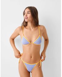 Bershka - Contrast Trim Bikini Top Co-ord - Lyst