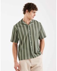 Redefined Rebel - Camisa A Rayas De Manga Corta Y Corte Cuadrado Howie De - Lyst