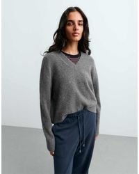Oysho - Soft-Touch V-Neck Jumper - Lyst