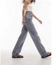 TOPSHOP - Straight Kort Jeans - Lyst