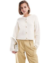 ASOS - Knitted Crew Neck Cardigan - Lyst