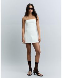 Bershka - Mini Dress With Bow Back - Lyst