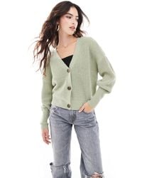 Vero Moda - Button Through Chunky Rib Cardigan - Lyst