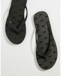hollister black flip flops