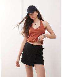 Weekday - Circee Linen Mix Wrap Mini Skirt - Lyst