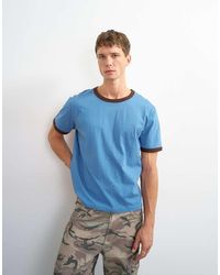 TOPMAN - Classic Fit Crop Ringer T-shirt - Lyst