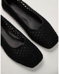 TOPSHOP - Amara Crochet Mesh Ballet Shoes - Lyst