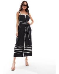 French Connection - Cambria Cotton Ricrac Midi Dress - Lyst
