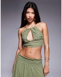 ASOS - Abigail Crochet Halter Beach Top Co-Ord With Hardware Detail - Lyst