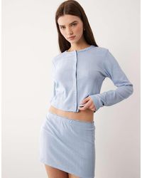 ASOS - Pointelle Nightwear Cardigan With Lace Trim - Lyst