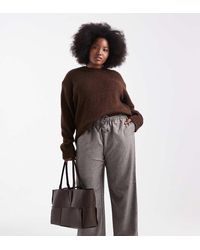 ONLY - Wide Leg Pinstripes Trousers - Lyst