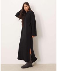 Y.A.S - Gebreide Maxi Jurk Met Opstaande Hals - Lyst