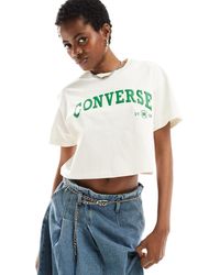 Converse - Camiseta corta garza retro chuck - Lyst