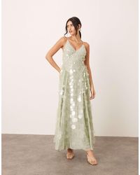 ARRANGE - Embellished Sequin Cami Midi Dress With Full Skirt - Lyst