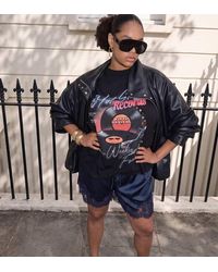 ASOS - Asos Design Curve Embellishment Oversized T-shirt With Vintage Vinyl Graphic - Lyst