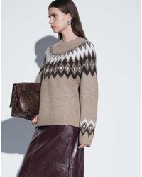Gina Tricot - Alpaca Jacquard Fair Isle Style Knitted Jumper With Wool - Lyst