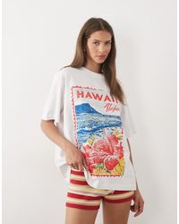 ASOS - Oversized T-Shirt With Hawaii Postcard Graphic - Lyst