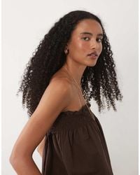 ASOS - Linen Blend Shirred Bandeau Top - Lyst